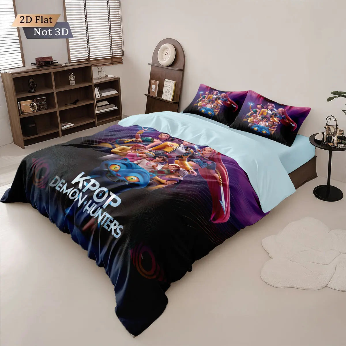 3-Piece K-Pop Demon Hunters Print Duvet Cover Set – Microfiber, Soft & Machine Washable – Multiple Sizes (3.3–9 ft / 1.0–2.8 m)