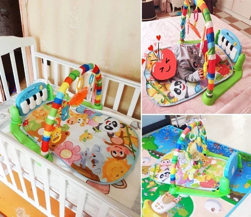 Baby Musical Play Mat with Light-Up Piano Keyboard - Activity Gym & Tummy Time Mat for Infants