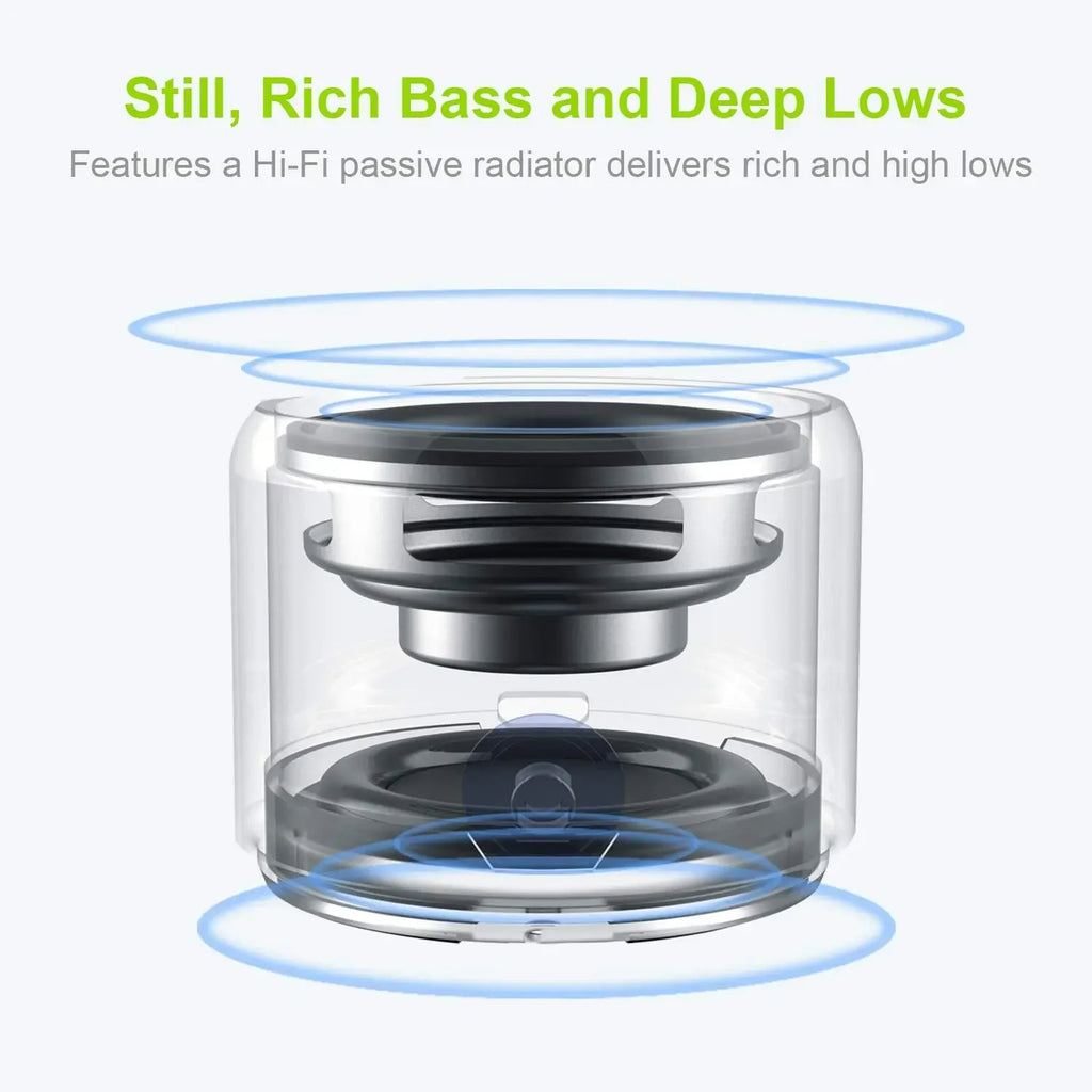 Mini Bluetooth Speaker IPX7 Waterproof, Extra Bass Portable Speaker with Metal Body and Travel Case