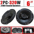 2-Pack 6-Inch (160mm) 3-Way Coaxial Car Speakers 320W Full-Range Hi-Fi for Car and Truck Doors