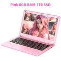 11.6-Inch (29.5 cm) Mini Laptop Intel Celeron N4000 — 8GB RAM, 128/256/1TB SSD (M.2), Windows 11, Pink Portable Ultraslim Pocket Laptop