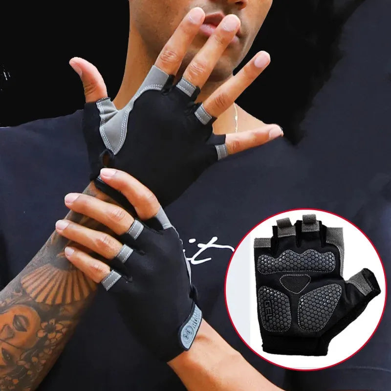 Fingerless Gym Gloves for Men & Women – Anti-Slip Breathable Workout Gloves for Cycling & Weightlifting