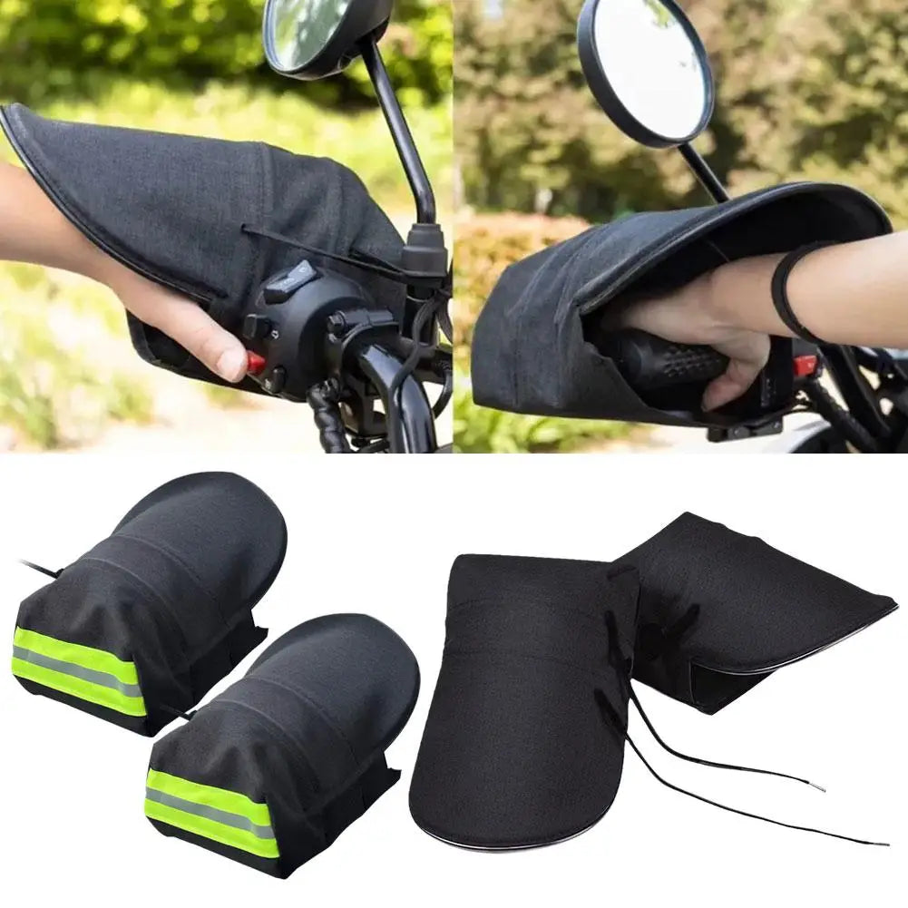 Motorcycle Handlebar Gloves 1 Pair Waterproof Windproof Sun Protection for Motorbikes Scooters ATVs Snowmobiles — Universal Fit (9.45 x 5.51 in / 24 x 14 cm)
