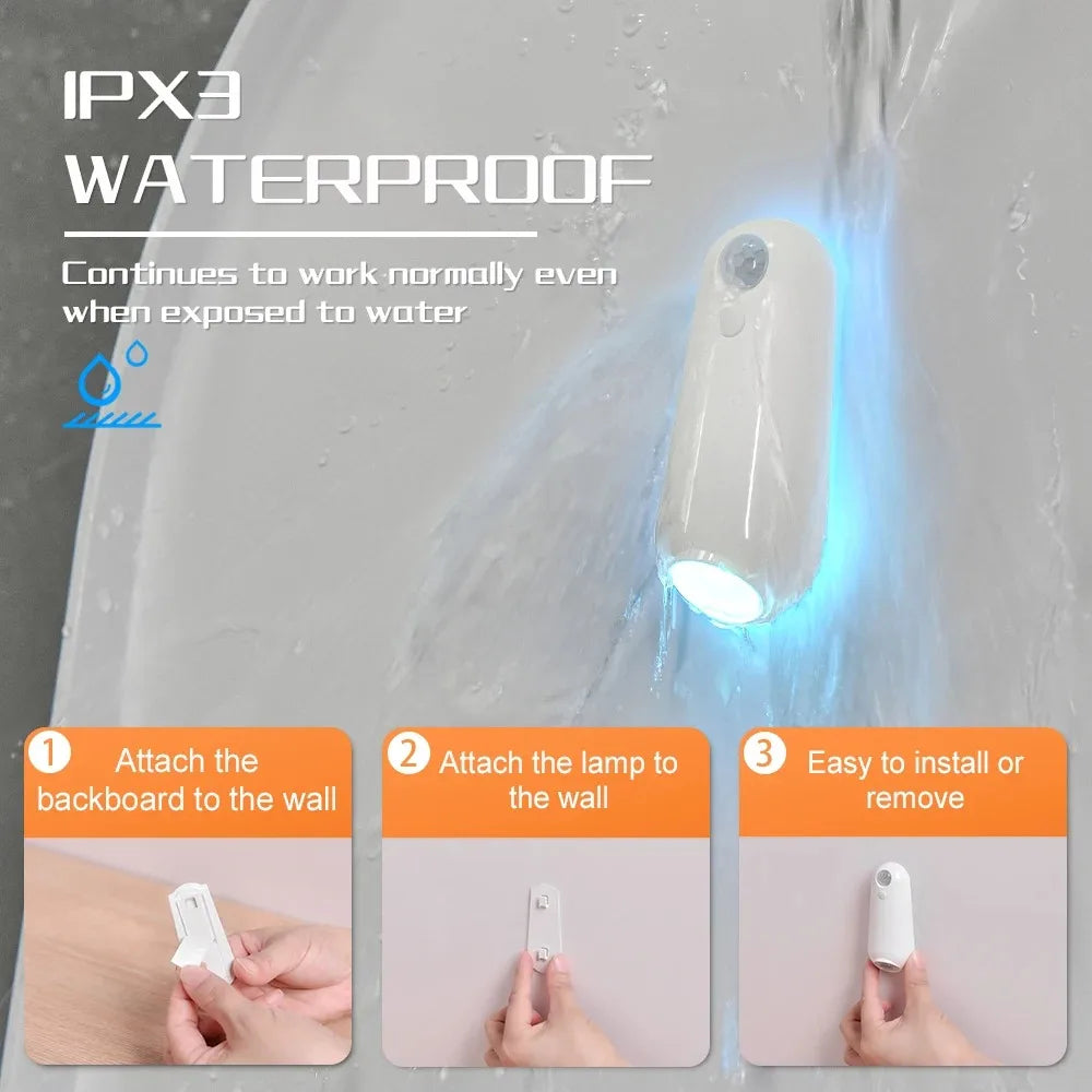 Motion Sensor Toilet Night Light RGB 7-Color Rechargeable LED Toilet Bowl Light