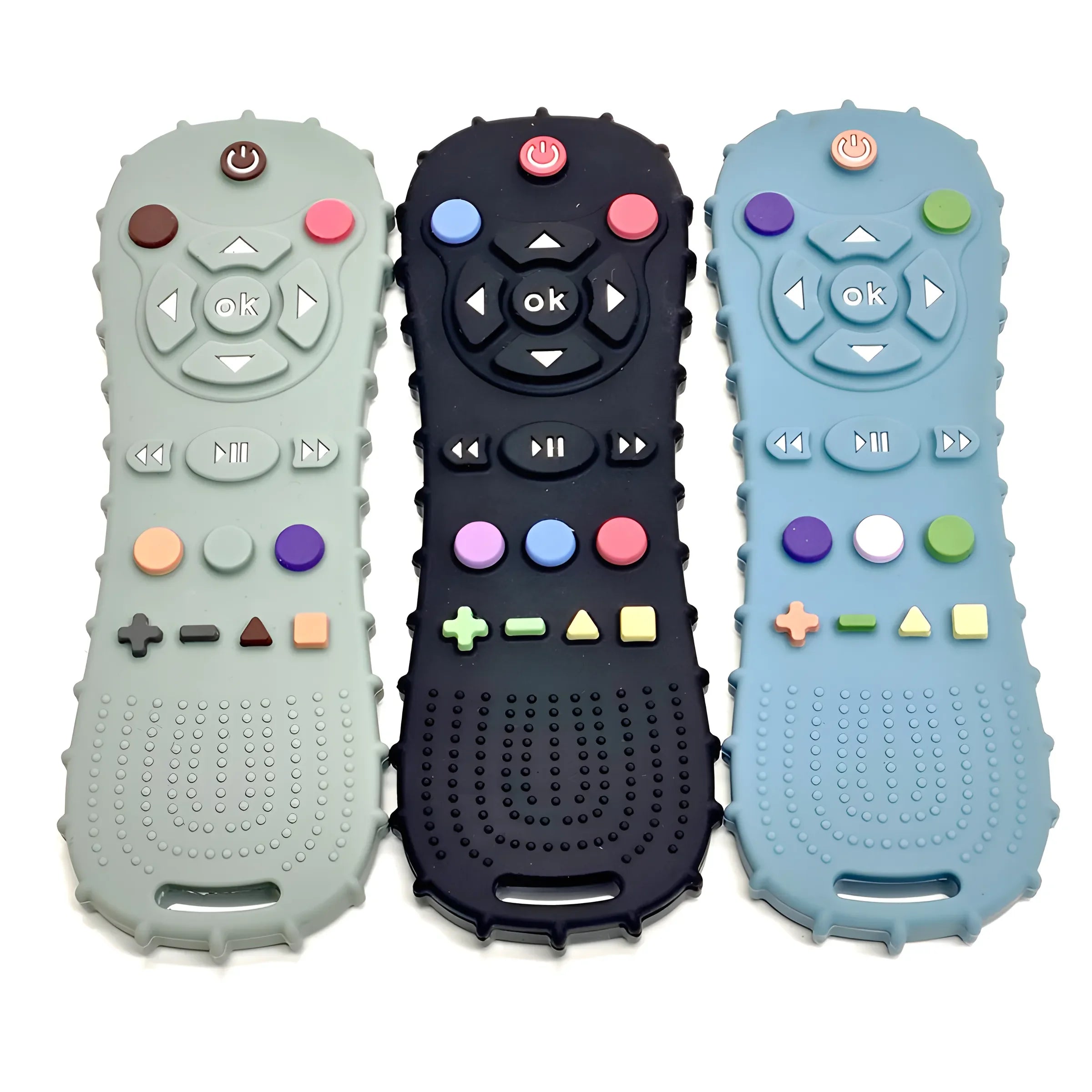 Baby Silicone Remote Control Teether BPA-Free Pacifier Bracelet Teething Toy 1/3-Pack