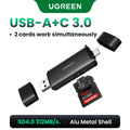 USB-C SD Card Reader SD4.0 UHS-II 312MB/s USB 3.1 Gen1 MicroSD TF Adapter for MacBook Laptop PC iPhone Android