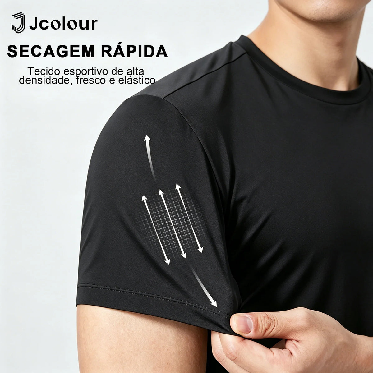 Men's Black Athletic T-Shirt Breathable Quick-Dry Slim Fit