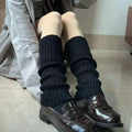 Women's Y2K Knit Leg Warmers 1 Pair — Crochet Boot Cuffs, 40/50/70 cm (15.7/19.7/27.6 in) — Black White