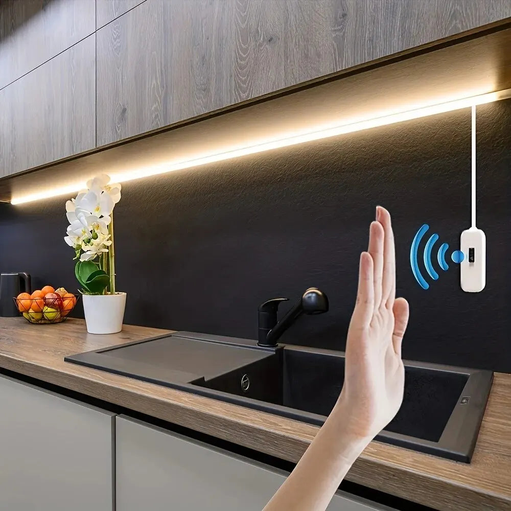 1M (3.3 ft) USB Hand-Wave Sensor LED Strip Light, 60 LEDs/m Dimmable Warm White — TV Backlight, Cabinet & Night Lamp