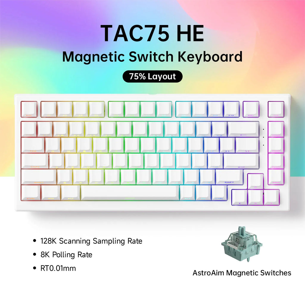 75% Magnetic-Switch Mechanical Gaming Keyboard, 83-Key Hot-Swap Wired - 8K Polling, 0.005mm Rapid Trigger, ARGB