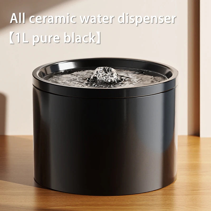 Ultra-Quiet Ceramic Pet Water Fountain for Cats & Small Dogs Automatic Filtered USB Dispenser