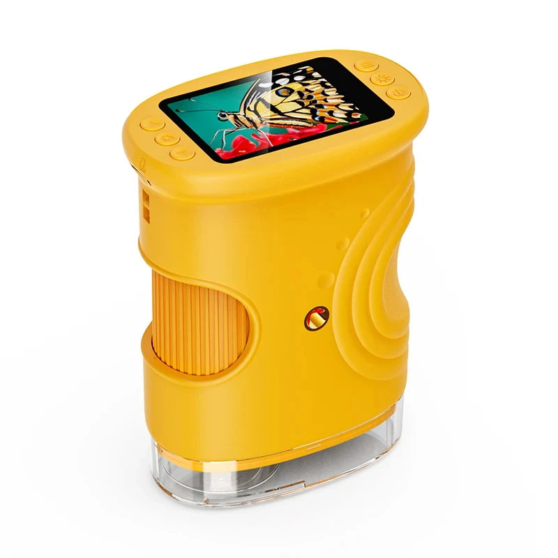 1000X Handheld Digital Microscope for Kids — Rechargeable Mini Pocket Microscope 2.0-inch (5.1 cm) Screen Portable Educational Gift for Children & Students