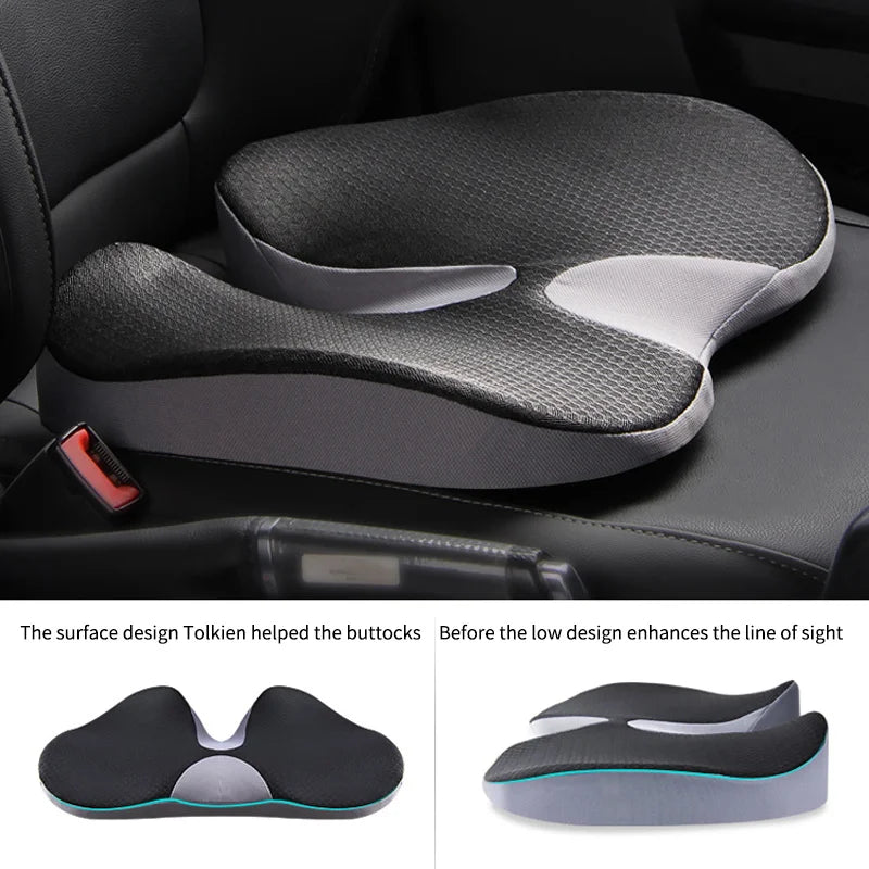 Orthopedic Memory Foam Seat Cushion – Non-Slip Tailbone & Sciatica Relief for Chair and Car