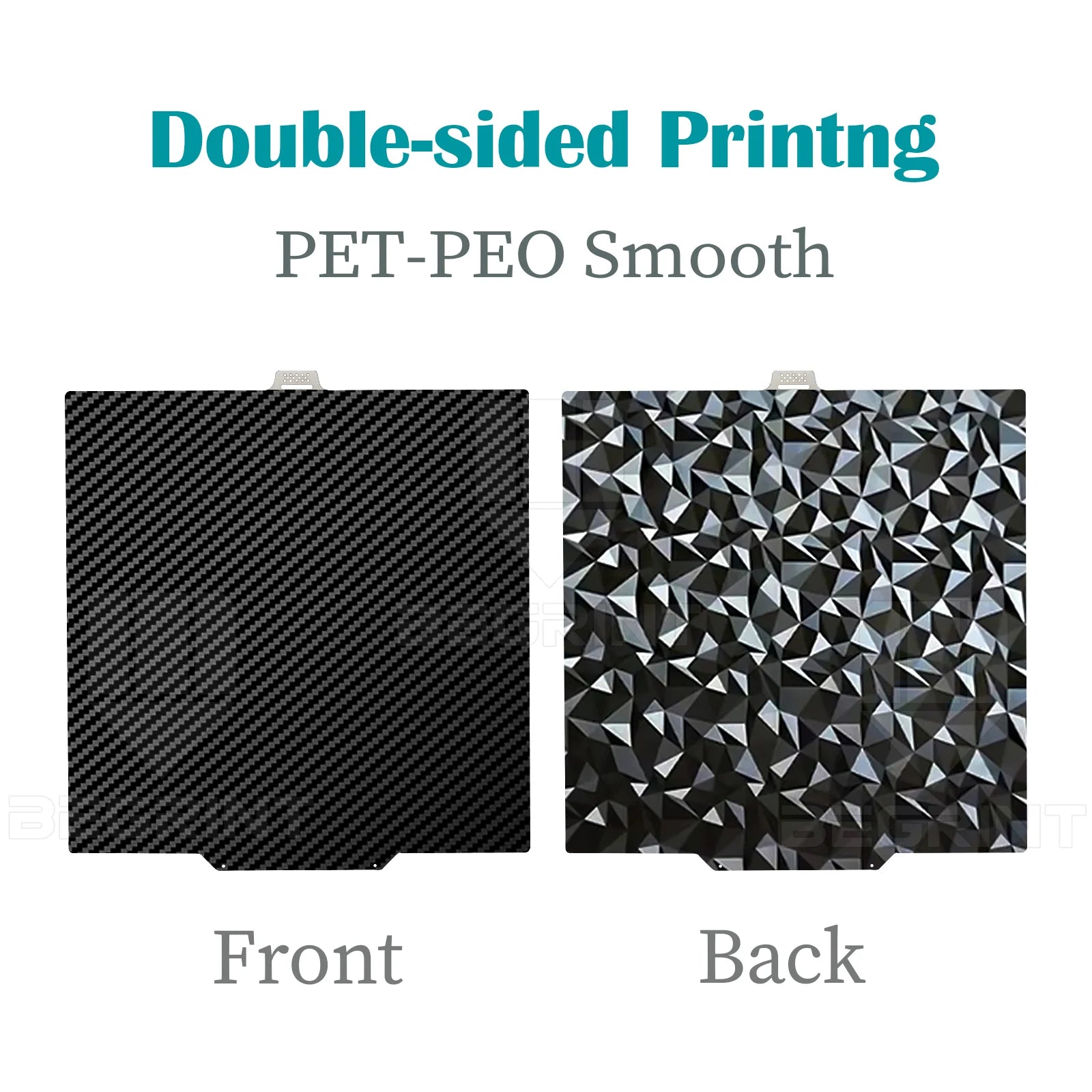 Double-Sided Spring Steel Build Plate — PEI/PET Carbon Fiber Heatbed Surface for 3D Printers