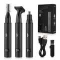 3-in-1 Rechargeable Nose, Ear, Eyebrow & Beard Trimmer with LED Display - USB Portable Hair Clipper for Men