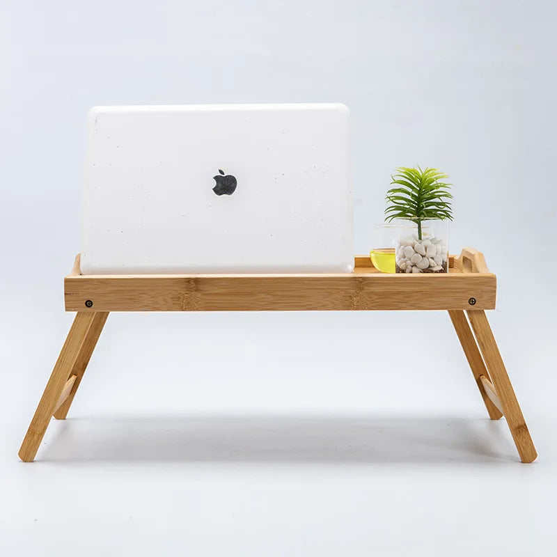 Bamboo Lap Desk with Folding Legs – Portable Bed Tray & Laptop Stand 50 x 30 cm (19.7 x 11.8 in)