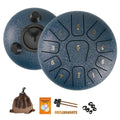 6-Inch (15 cm) 11-Note Steel Tongue Drum Set with Sticks & Carry Bag — Sound Healing for Yoga & Meditation