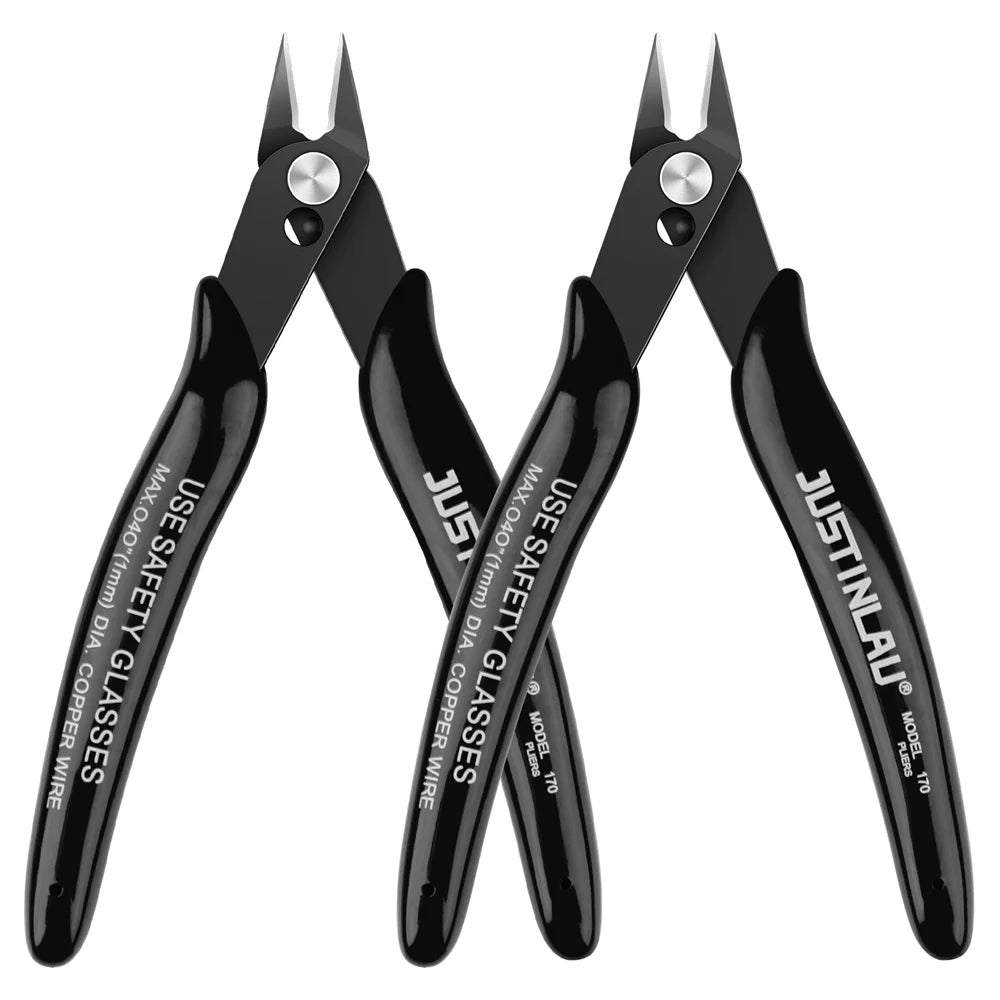2-Pack Mini Flush Cutting Pliers – Precision Diagonal Wire Cutters for Electrical & Metal Work, Left-Handed