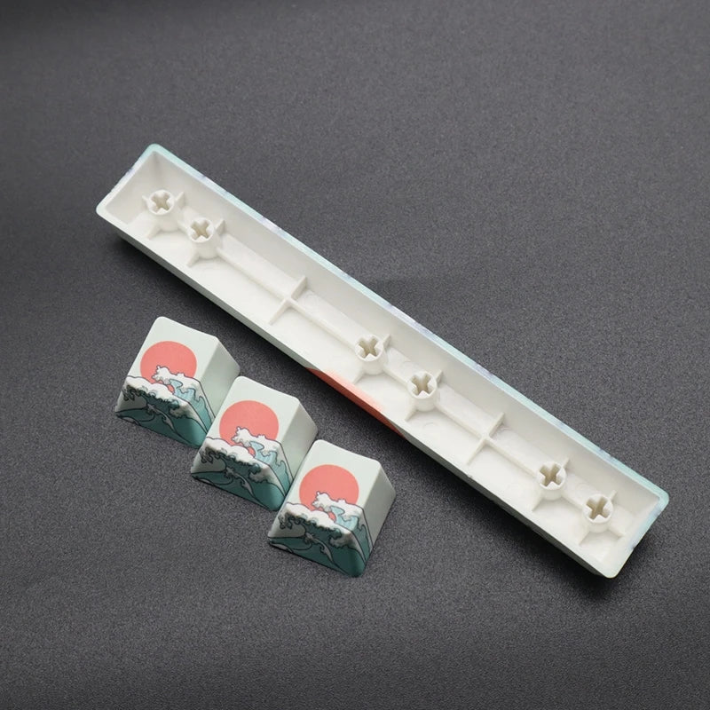 PBT Keycaps 2-Pack OEM Profile Space & ESC Keycaps Coral Sea Dye Sublimation for Cherry MX Mechanical Keyboards