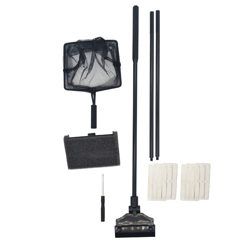 Aquarium Algae Scraper – Aluminum & Stainless Steel Fish Tank Cleaner with Replaceable Blades, 35–110 cm (13.8–43.3 in)