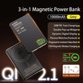 3-in-1 Magnetic Qi 2.1 Wireless Power Bank 10000mAh USB-C 20W PD & 15W Magnetic Charging for Phones, Smartwatch & Earbuds