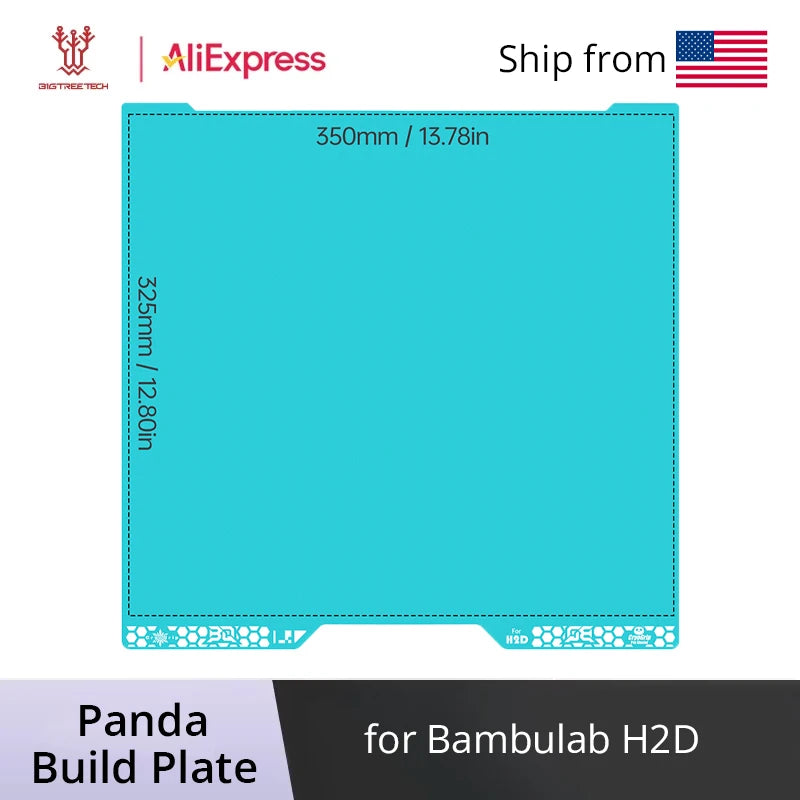 Double-Sided Build Plate Heatbed 350 x 325 mm (13.78 x 12.80 in) – High-Adhesion 3D Printer Surface