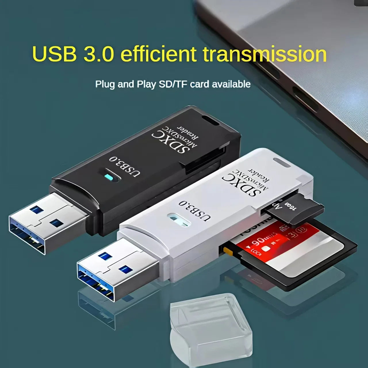 USB 3.0 2-in-1 Micro SD (TF) & SD Card Reader - High-Speed USB Adapter for PC Laptop