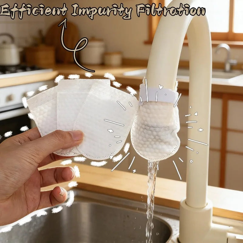 Universal Faucet Mesh Filter Bags 30-Pack with Straps - Washable Sink Aerator Screen for Rust & Impurity Removal, Fits Outlets ≤2.5 cm (0.98 in)