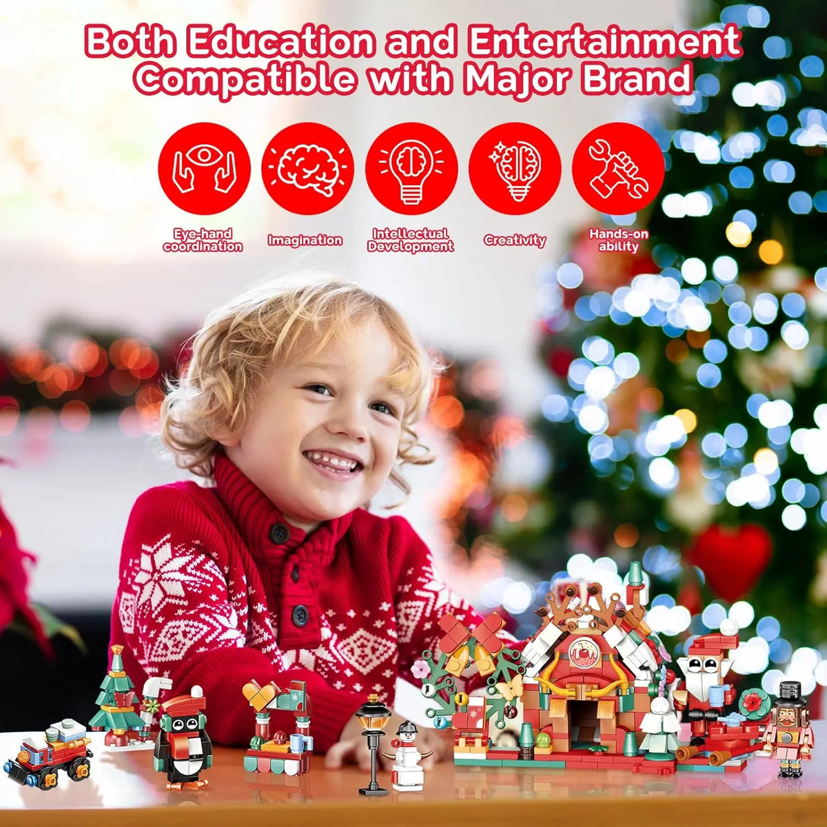 Christmas Advent Calendar 12-in-1 Building Block Set - Surprise Holiday Gift for Kids & Adults