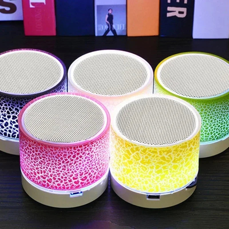 Mini Portable Bluetooth Speaker with LED Light, USB SD Card AUX, Subwoofer Sound Column for Phone & PC