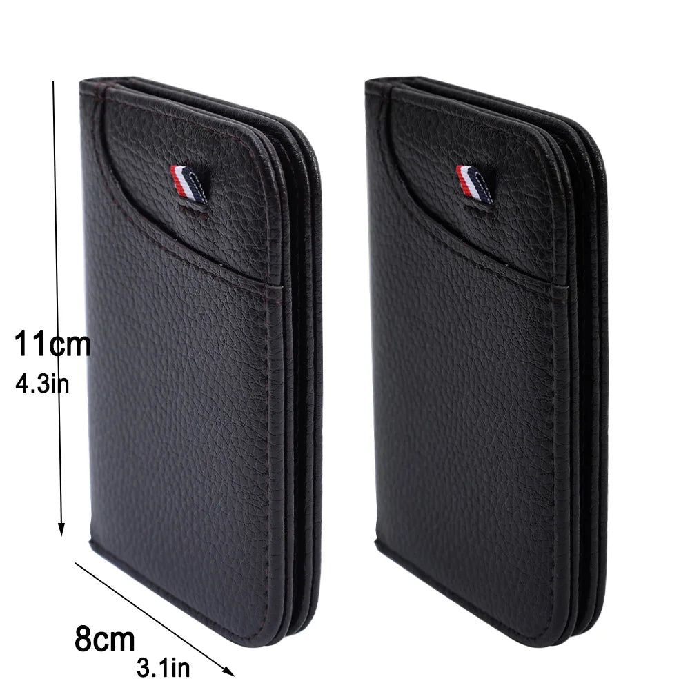 Slim PU Leather Card Holder Wallet – Mini Credit Card Wallet with 9 Card Slots (8 x 11 cm / 3.15 x 4.33 in)