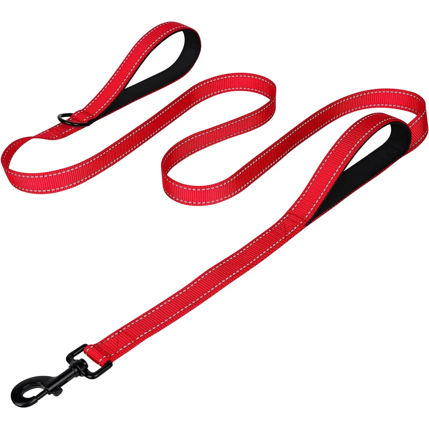 Heavy-Duty Double Handle Reflective Dog Leash for Large & Extra-Large Breeds