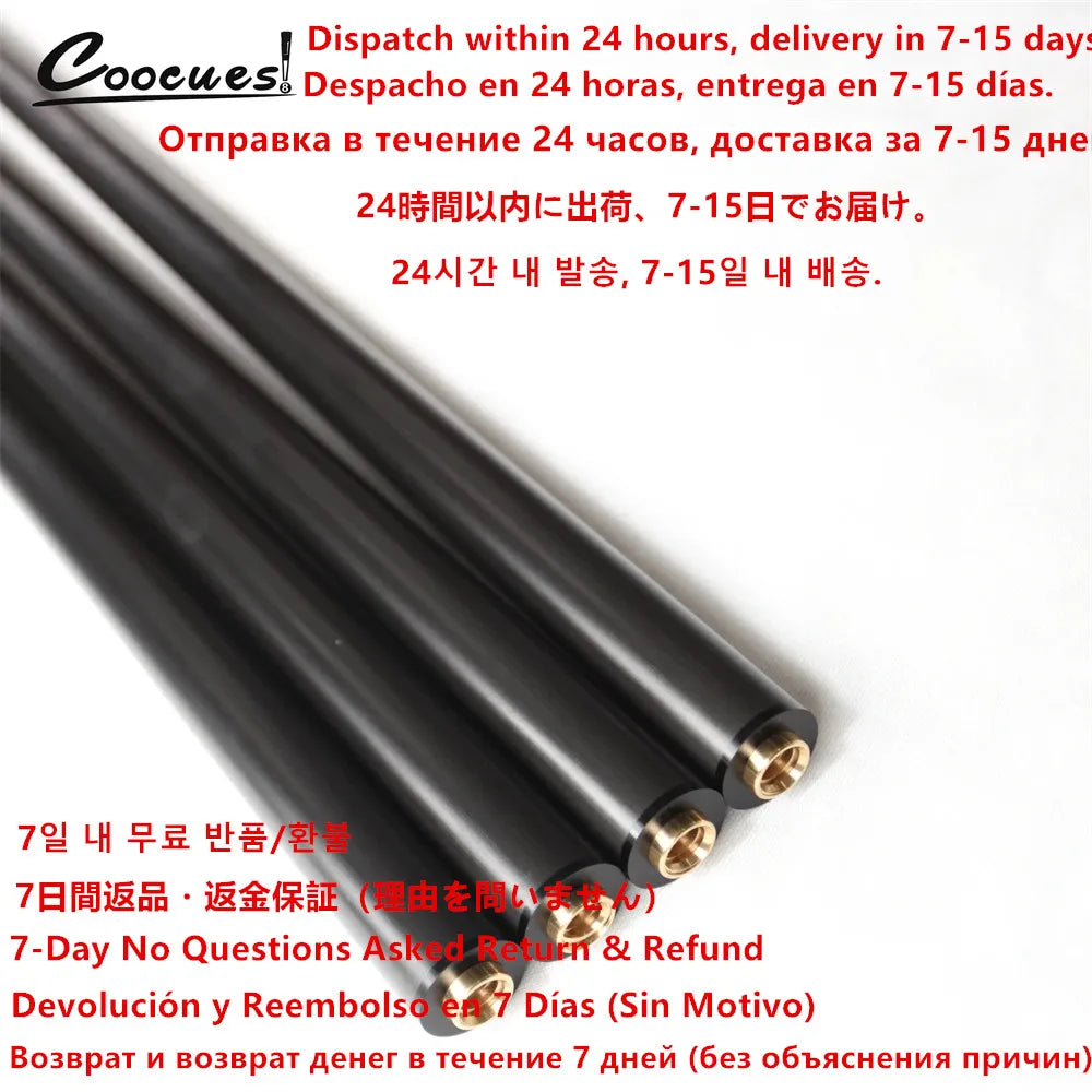 Carbon Fiber Pool Cue Shaft - Low Deflection Pro Taper, 26.4–30.1 in (670–765 mm) Replacement Spare Shaft for Billiards