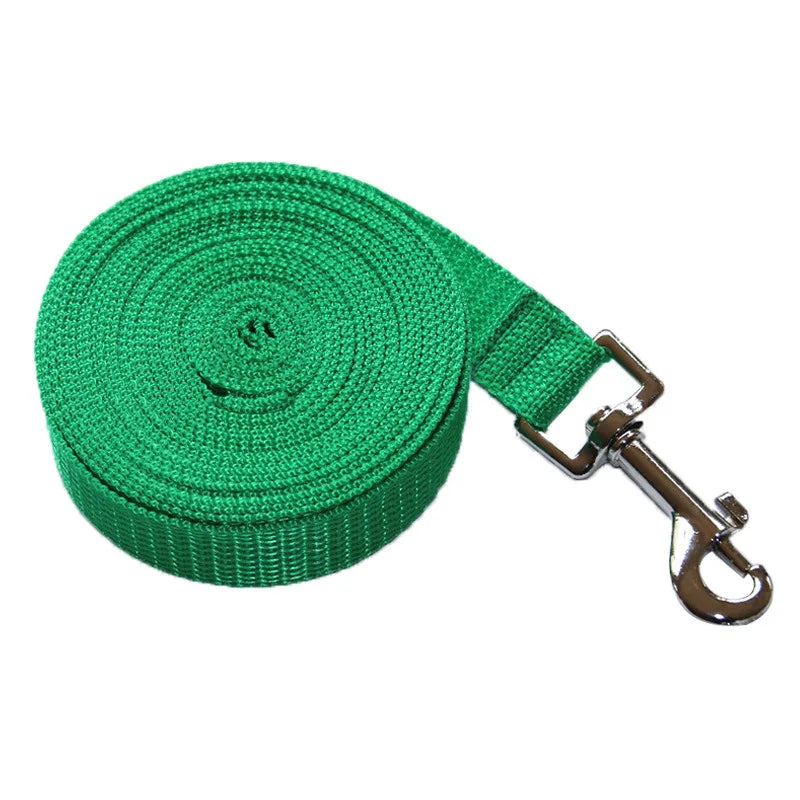 Nylon Dog Leash — Multiple Lengths 1.5/1.8/3/6/10/15/20/30/50 m (5–164 ft) 2 cm Wide Training & Walking Lead for Small, Medium, Large Dogs