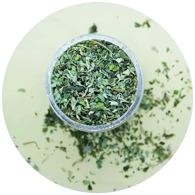 Organic Catnip Powder with Mint - 100% Natural Catnip for Cats, Interactive Cat Toy & Dental Chew