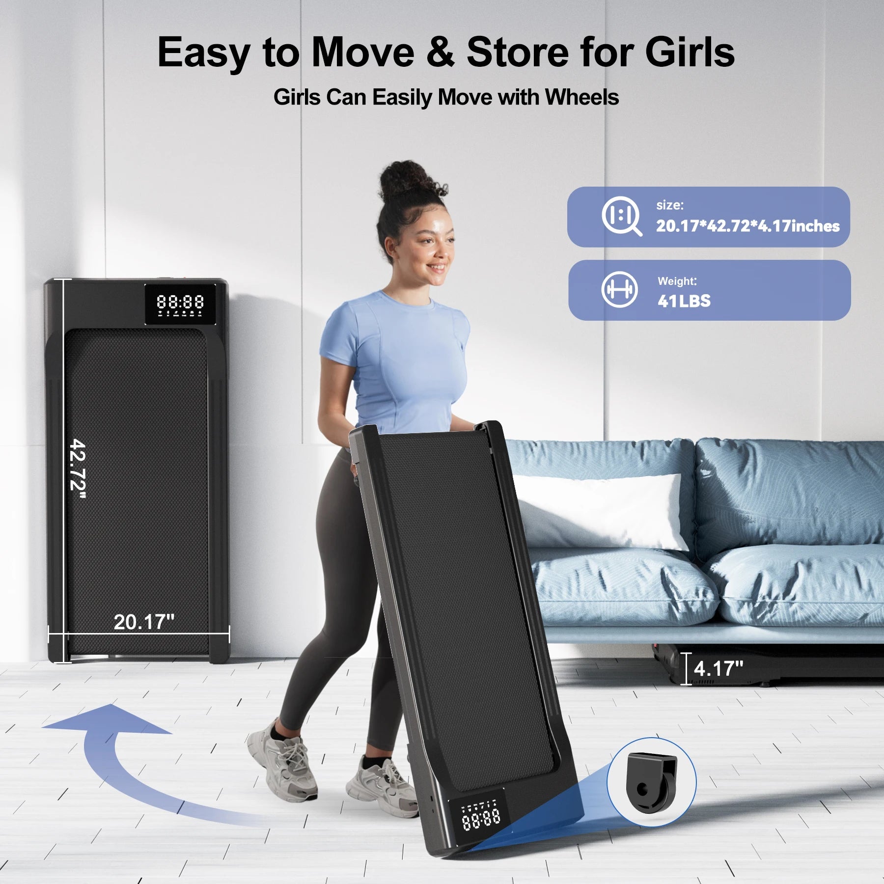 Portable 2.5HP Walking Treadmill for Home and Office Up to 6 km/h (3.8 mph) Anti-Slip Shock Absorption
