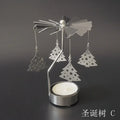 Spinning Metal Carousel Tea Light Candle Holder, Rotating Christmas Candelabra for Home Decor (3.15 x 5.12 in / 8 x 13 cm)