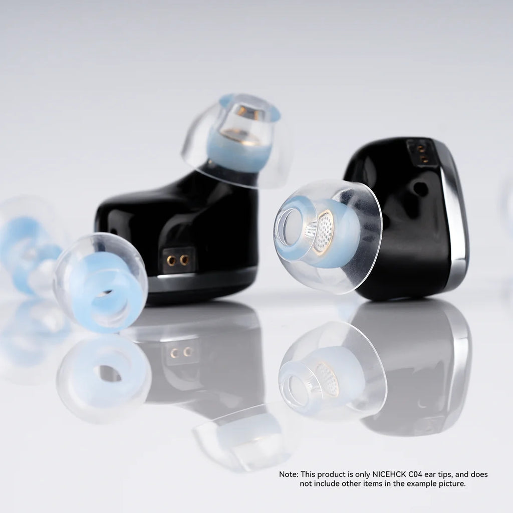 Liquid Silicone Ear Tips - Noise-Isolating Reusable Earbud Eartips, Soft Skin-Friendly Ear Caps (SS/S/M/L) Universal Fit