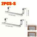 Stainless Steel Over-Door Towel Rack — Non-Drilling Hanging Towel Bar for Bathroom & Kitchen, Single Bar, 9.3/14.4 in (23.5/36.5 cm)