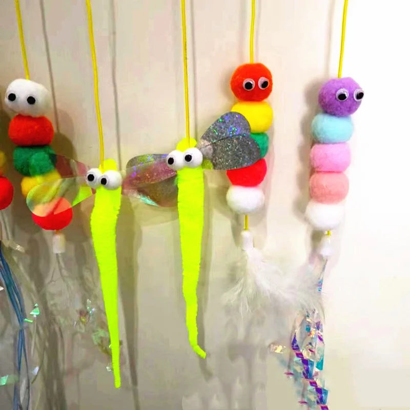 Interactive Hanging Feather Wand Cat Toy view 2