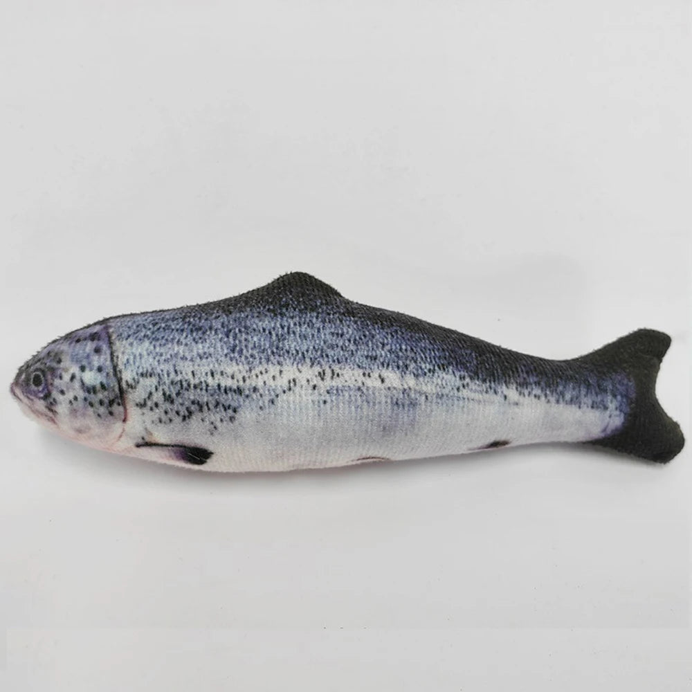 3D Fish-Shaped Plush Cat Toy, Interactive Chew & Teaser, 20 cm (7.9 in)