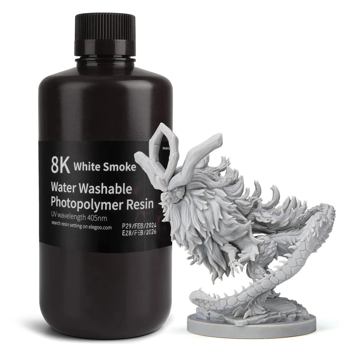 UV 3D Printing Resin 405nm, ABS-like, Water Washable, 8K Compatible for MSLA/DLP/LCD Printers
