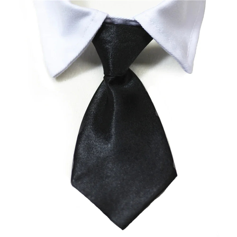 Pet Bow Tie Collar Tuxedo - Formal Necktie for Dogs & Cats, Small & Medium (32cm/12.6in, 40cm/15.75in) - 12 Colors