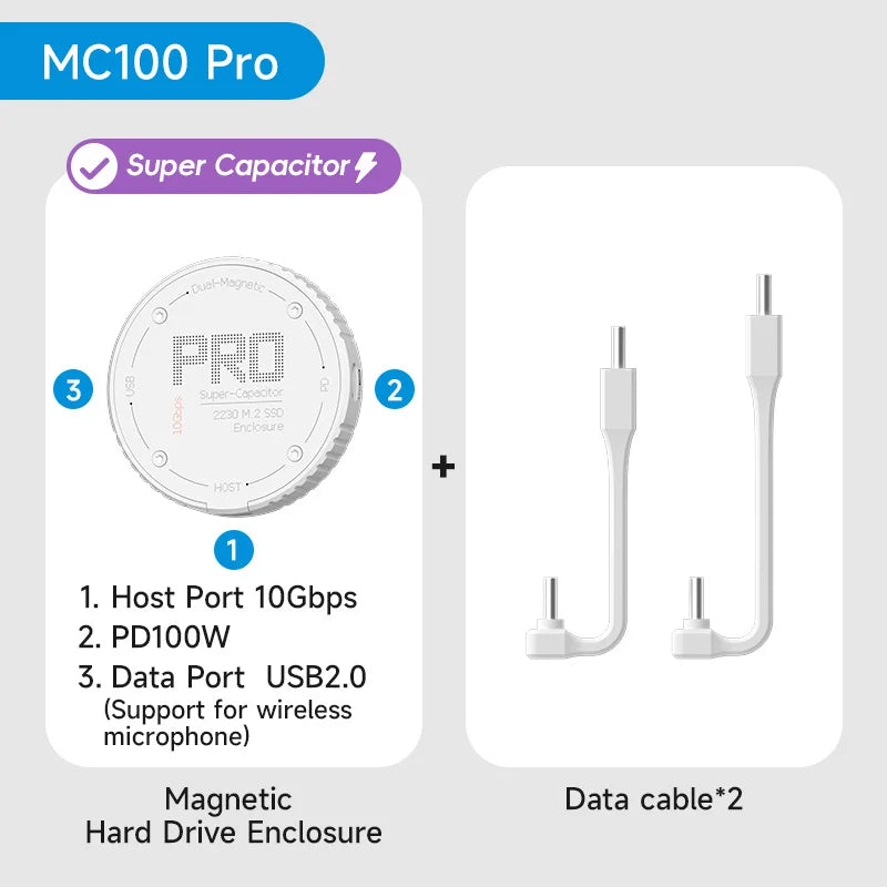 Magnetic M.2 2230 NVMe SSD Enclosure - MagSafe Magnetic USB-C 3.2 Gen2 NVMe PCIe External SSD Case for MagSafe iPhone, MacBook & iPad