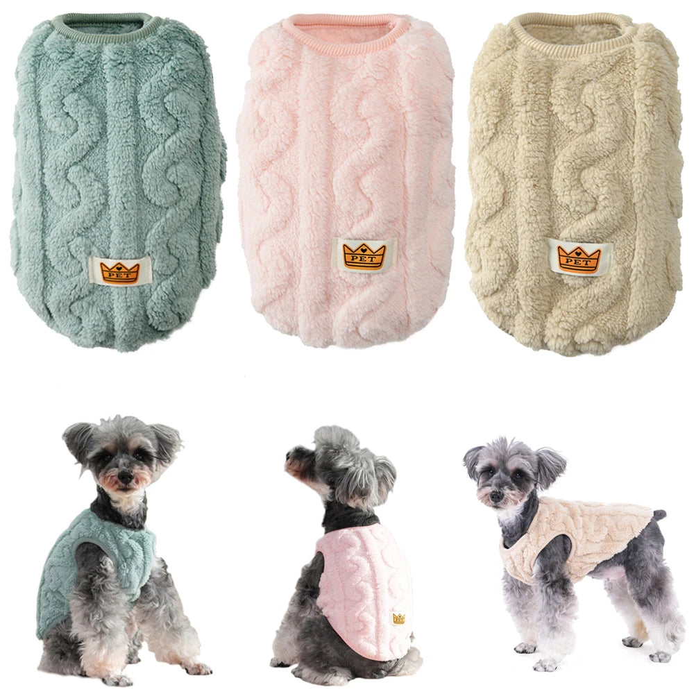 Soft Fleece Dog & Cat Sweater - Warm Autumn Winter Puppy Vest, Sizes XS-XL (7.9-15.7 in / 20-40 cm)