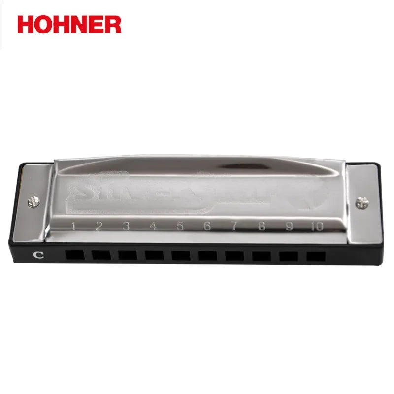 Hohner Silver Star 10-hole diatonic harmonica in C, front view