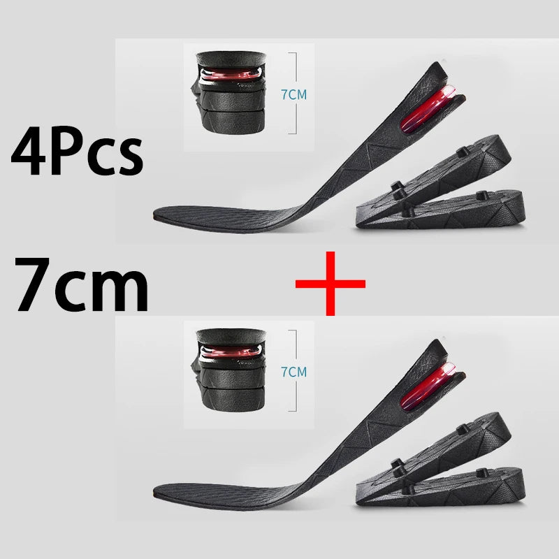 Adjustable Height-Increase Insoles 3–9 cm (1.2–3.5 in) – Invisible Air Cushion Shoe Inserts, Cut-to-Fit Elevator Insoles