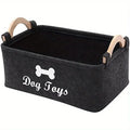 Felt Pet Toy Box Dog Toy Storage Basket Organizer for Plush Toys
