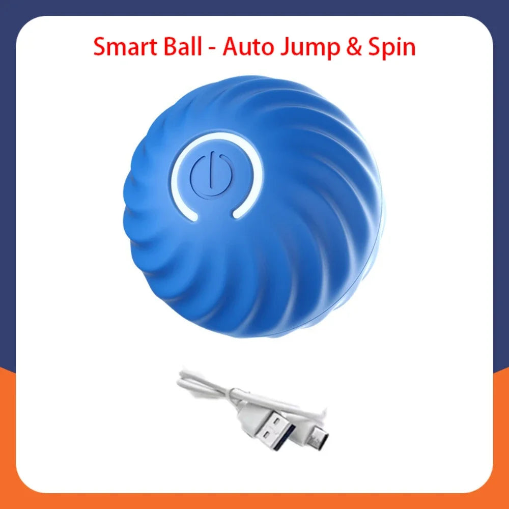 Interactive Smart Pet Toy Ball - Automatic Jumping & Rolling with Gravity Sensor, Rechargeable for Cats & Small/Medium Dogs