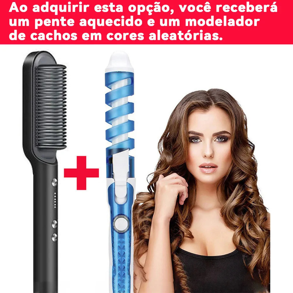 Professional Curl Styler & Ionic Hair Brush - 30s Rapid Heat, Lightweight Salon Design for Waves & Curls